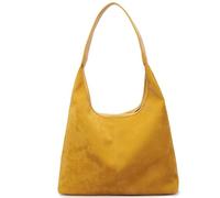 Borsa hobo da donna morbida in poliuretano - spaziosa borsa a tracolla per laptop da 15 pollici | ideale per lavoro, viaggi e commissioni quotidiane | elegante per abiti casual e da lavoro, Giallo