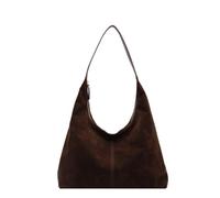 Borsa Hobo in Pelle Scamosciata a Mezzaluna - Tote Grande e Morbida con Tracolla per le Donne