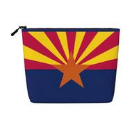Borsa impermeabile da donna con bandiera dello stato dell'Arizona, borsa per trucco in canapa finta grande custodia da viaggio per cosmetici