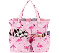 Borsa impermeabile da spiaggia, piscina, da donna, extra large, borsa da palestra con scomparto bagnato, per viaggi e weekend, Fenicottero rosa, X-Large