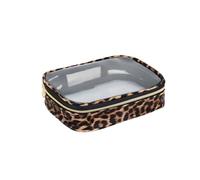 Borsa impermeabile di trucco della chiara stampa del leopardo con la chiusura lampo di grande capacità per l'organizzatore, Colore unico, 15.5cm