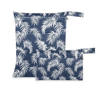 Borsa impermeabile impermeabile, confezione da 2 pezzi essenziali da viaggio per bambino con manici per fare il bagno, la palestra (palma)