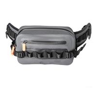 Borsa impermeabile IPX6 per esche da pesca con cerniere ermetiche e capacità galleggiante, spallacci regolabili e cinghie in vita, sei fibbie esterne, costruita da 840D doppio strato (grigio)