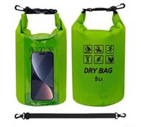Borsa Impermeabile Mare 2L Leggera Esterna | Doppia chiusura ermetica, striscia per trasparente extra, protezione avanzata dall'acqua(Green 5L)