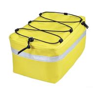 Borsa impermeabile per bagagliaio adatta per biciclette elettriche con tasche laterali, scomparto superiore in rete, strisce riflettenti e attacco posteriore per portapacchi (giallo)