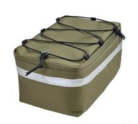 Borsa impermeabile per bagagliaio adatta per biciclette elettriche con tasche laterali, scomparto superiore in rete, strisce riflettenti e attacco posteriore per portapacchi (verde)