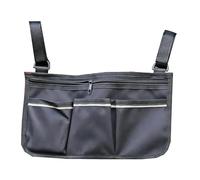 Borsa Impermeabile per Bracciolo Borsa Portaoggetti Organizer Tasca Laterale Sacca Contenitore Custodia Fissaggio con Strappo Stabile E Regolabile, Array, Nero