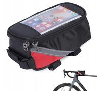 Borsa impermeabile per manubrio da bicicletta con supporto per telefono | Borsa da bicicletta con grande capacità | Supporto cellulare fino a schermo 6,8¨ | Leggero e resistente - universale (nero