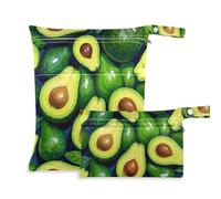 Borsa impermeabile per vestiti sporchi con olio su verde avocado, confezione da 2, essenziale da viaggio per bambini, con manici per piscina, yoga, Olio su avocado verde, 1 size, casual