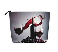 Borsa impermeabile sveglia di trucco della stampa del vino rosso per il sacchetto di toilette di viaggio della chiusura lampo delle donne