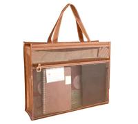 Borsa in a rete con cerniera, 17 x 13 x 4,4 pollici, trasparente, con manico e chiusura lampo, borsa per la spesa A3 per poster, pittura, materiale didattico, arte
