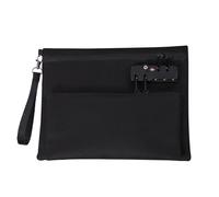 Borsa in Argento con Blocco - Borsa - Portafoglio A Doppio Strato con Blocco per La Cassa Salva Doppia Protezione Borsa Argento Secure Lock Fashion Wallet Men Donne Passaporto St, Nero , Se référer au