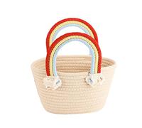Borsa in corda di cotone intrecciata Xipu borsa a mano moda borsa a mano fai da te extra large tela tote bag, bianco, A