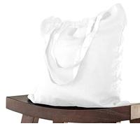 Borsa in cotone 38x42 cm 5 pezzo non stampato, due manici lunghi Certificata OEKO-TEX® Borsa in tessuto, borsa per la spesa, borsa in juta, borsa in tessuto Borsa per la spesa per dipingere la bianca