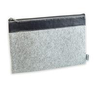 Borsa in feltro grigio nero borsa cosmetica penna caso tablet borsa documenti, grigio, L, Classico