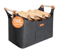 Borsa In Feltro Per Legna Da Ardere 55 x 32 x 40 cm 70L, Cestino in legno di feltro,Per lo Stoccaggio Della Legna Da Ardere In Interni, Cesto in legno, Può contenere giornali,vestiti,giocattoli,ecc