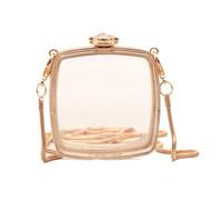 Borsa in gelatina trasparente alla moda per le donne piccola borsa a tracolla resistente all'acqua borsa a tracolla per viaggi e uso quotidiano Square Crossbody, 01style, One Size