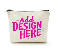 Borsa in lino beige Aggiungi immagini/testo collega lasciando regali, Beige, Taglia unica