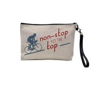 Borsa in lino - Non-Stop to The Top Bicicletta Montagna Ciclismo Tour - Astuccio per Trucco in Tela Effetto Lino - Astuccio da toilette - 23,5 x 15 cm, To The Top, 23.5 x 15 cm, Astuccio per il trucco