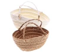 Borsa in miniatura da 2 pezzi, mini sacca di paglia di simulazione, tote borse in miniatura per bambole natrual per accessori per la casa delle bambole