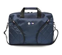 Borsa in nylon per BMW con tasche e logo in metallo, 16 pollici (blu marino)