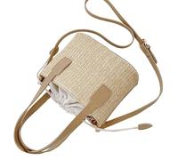 Borsa in paglia - borsa a tracolla | Borsaa a tracolla in pelle e tessuto di paglia: bors versatile per vacanze al mare, matrimoni, feste, lavoro, fitness, picnic, nella vita di tutti i giorni