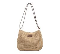 Borsa in paglia - borsa in imbracatura tessuta, stile tote estivo | Borsa a tracolla leggera in paglia per le donne, elegante borsa da spiaggia per lo shopping, incontri, cachi., Se référer au