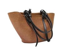 Borsa in paglia da donna, borsa a tracolla, grande capacità, primavera, viaggi, shopping, spiaggia, picnic, regalo per la mamma, per cani, cachi, A