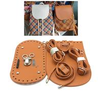 Borsa in pelle all'uncinetto Set di copertura con patta sul fondo Borsa per