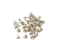 Borsa In Pelle Decorata Con Rivetti In Strass E Metallo 7/8/10Mm