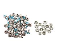 Borsa In Pelle Decorata Con Rivetti In Strass E Metallo 7/8/10Mm