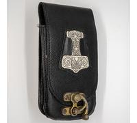 Borsa In Pelle Per Cellulare Thor's Hammer Viking Norse Odin Portafoglio Hip.