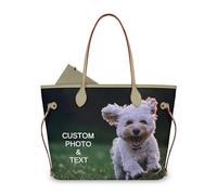 Borsa in pelle personalizzata, borsa tote e portafoglio in pelle con foto/testo, regalo per mamme, amanti, fidanzate, amici o se stessi