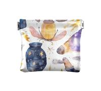 Borsa in pelle PU per cambiamento vaso magico modello acquerello donne gioielli organizzatore carino, Magico Jar Modello Acquerello, 1 Size, Accessorio da viaggio