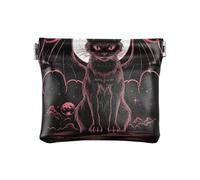 Borsa in pelle PU per il cambio della borsa del trucco delle borse cosmetiche mini, Gatto nero con le ali, Motivo:
