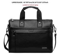 Borsa in pelle solido design semplice uomo d'affari Casual borsa ventiquattrore, da uomo computer portatile borsa tracolla per Business/college/donne/uomini,GRAND NOIR