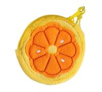 Borsa in peluche a forma di frutta, per riporre chiavi, cuffie, cavo dati, per bambini, Mandarino