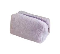 Borsa in peluche alla moda in bei colori per le donne che amano il trucco, Viola chiaro
