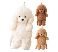 Borsa in peluche Borsetta regolabile realistica e carina a forma di cane | Zaino a forma di cane in peluche Adatto per le ragazze, i bambini, gli studenti, per la scuola, viaggi e gite