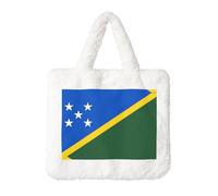 Borsa in peluche con bandiera delle Isole Salomone, perfetta per autunno e inverno, ideale come portamonete, regalo ideale per Natale e San Valentino