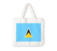 Borsa in peluche con bandiera di Santa Lucia, perfetta per autunno e inverno, ideale come portamonete, regalo ideale per Natale e San Valentino