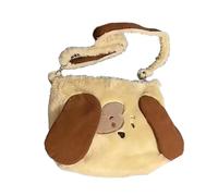 Borsa in peluche con ricamo a forma di cane, per autunno e inverno, borsa a tracolla per uso quotidiano o uscite casual
