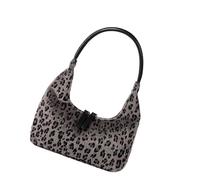 Borsa in peluche coreana con stampa leopardata retrò borsa per donne alla moda modello unico sera per feste cocktail peluche stampa leopardo, grigio, One Size
