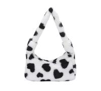 Borsa in peluche sotto le ascelle per donne ragazza regalo di compleanno spalla donna tote borsa per autunno e inverno sopra l'animale domestico signore ascellare, Nero , One Size