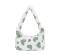 Borsa in peluche sotto le ascelle per donne ragazza regalo di compleanno spalla donna tote borsa per autunno e inverno sopra l'animale domestico signore ascellare, Verde, One Size