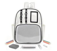Borsa in PU | Carina Organizzatrice Per Display Distintivi - Borsa con Presentazione di Spille | Per Il Lavoro Il Fitness Lo Sport I Viaggi I Bagagli Escursionismo Comic Con Il Full Ai, Bianco Su Nero