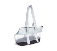 Borsa in rete per animali domestici con design traspirante, chiusura sicura e comode maniglie; ideale per il trasporto e la passeggiata sicura degli animali.