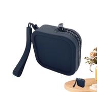 Borsa in silicone per il trucco - piccola chiusura lampo - portamonete da donna | Mini portafoglio per rossetto, carte di credito, chiavi, organizzatore cosmetico liscio per viaggi, borsa, tasc, Nero