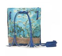Borsa in stoffa con tracolla e chiusura, decori Van Gogh