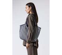 Borsa in tela a righe, MILANO Blu TU